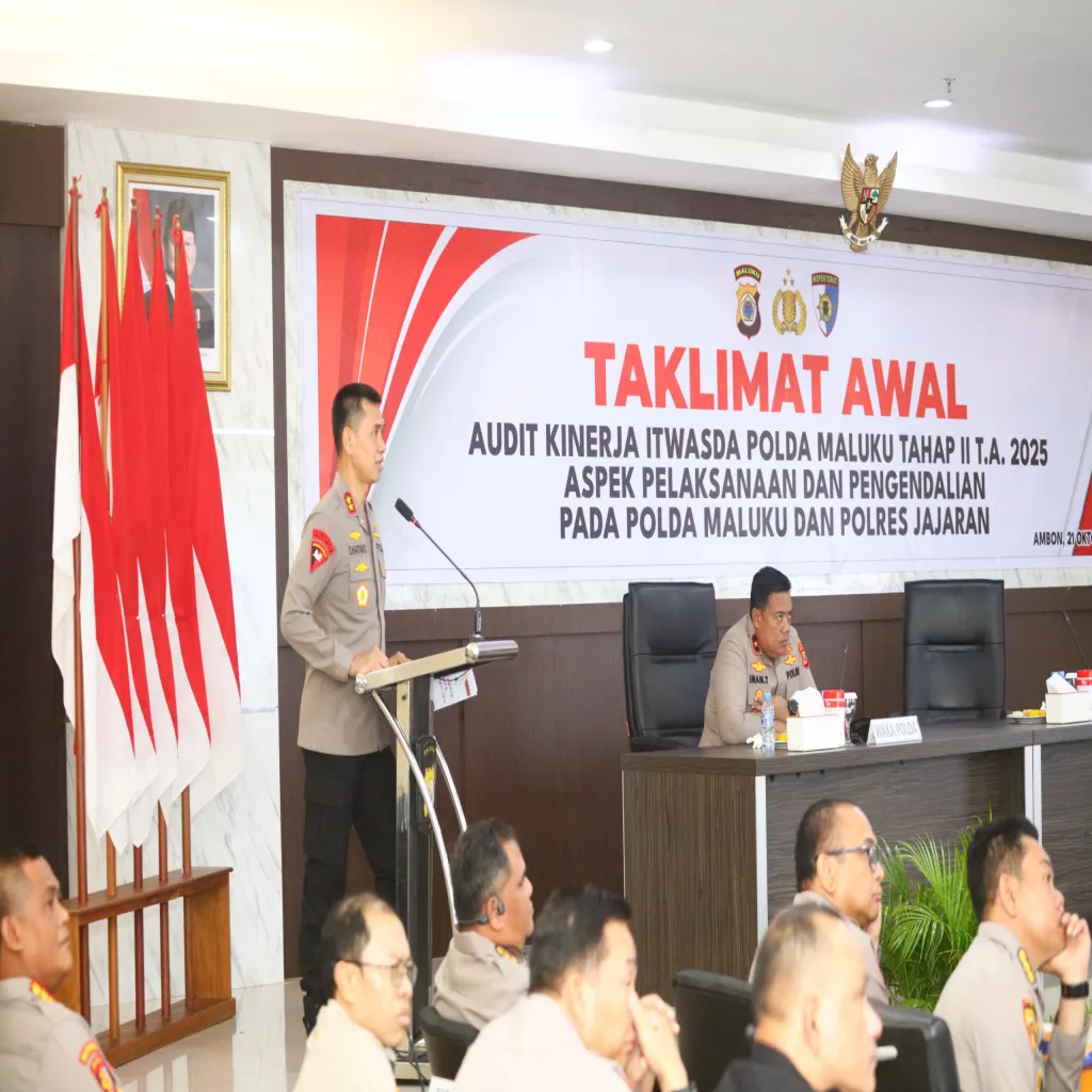Kapolda Maluku Buka Taklimat Awal Audit Kinerja Itwasda: Dorong Profesionalisme dan Akuntabilitas di Jajaran Polda   