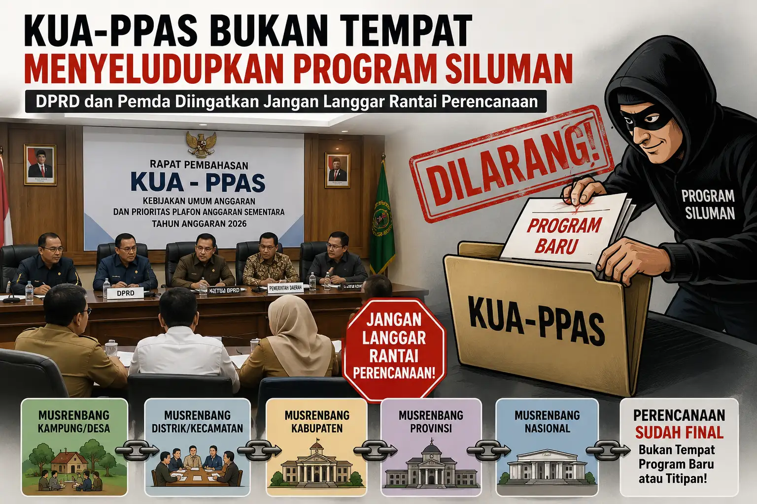 KUA-PPAS Bukan Tempat Menyelundupkan Program Siluman, DPRD dan Pemda Diingatkan Jangan Langgar Rantai Perencanaan