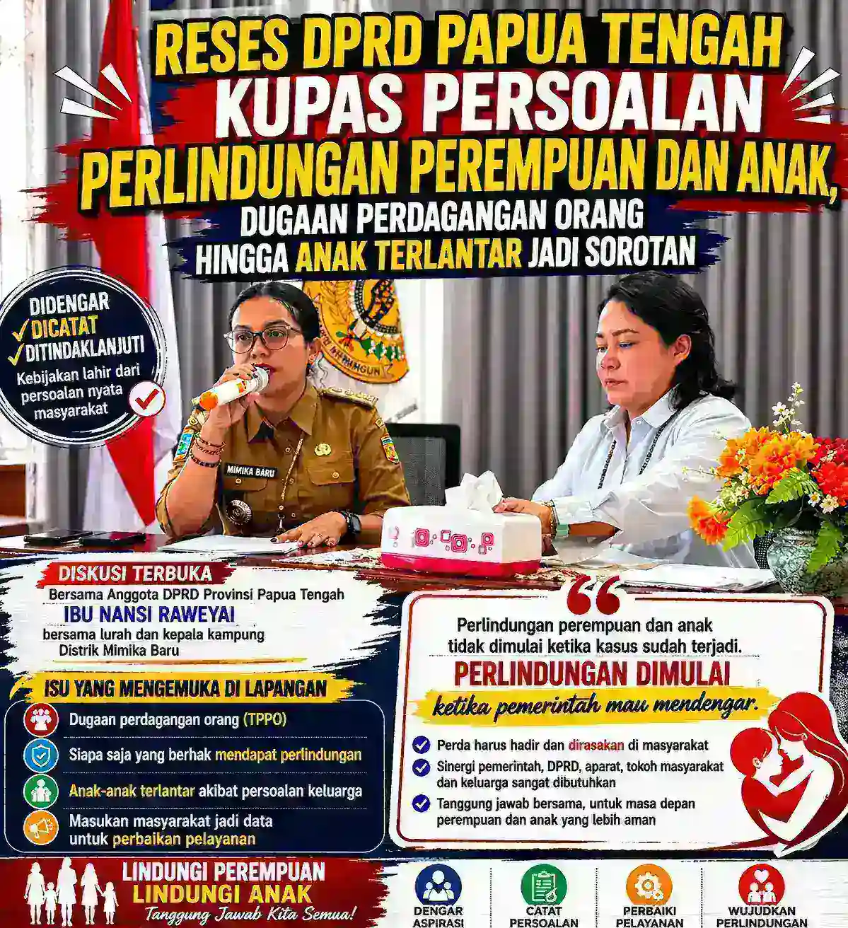 Reses DPRD Papua Tengah Kupas Persoalan Perlindungan Perempuan dan Anak, Dugaan Perdagangan Orang hingga Anak Terlantar Jadi Sorotan