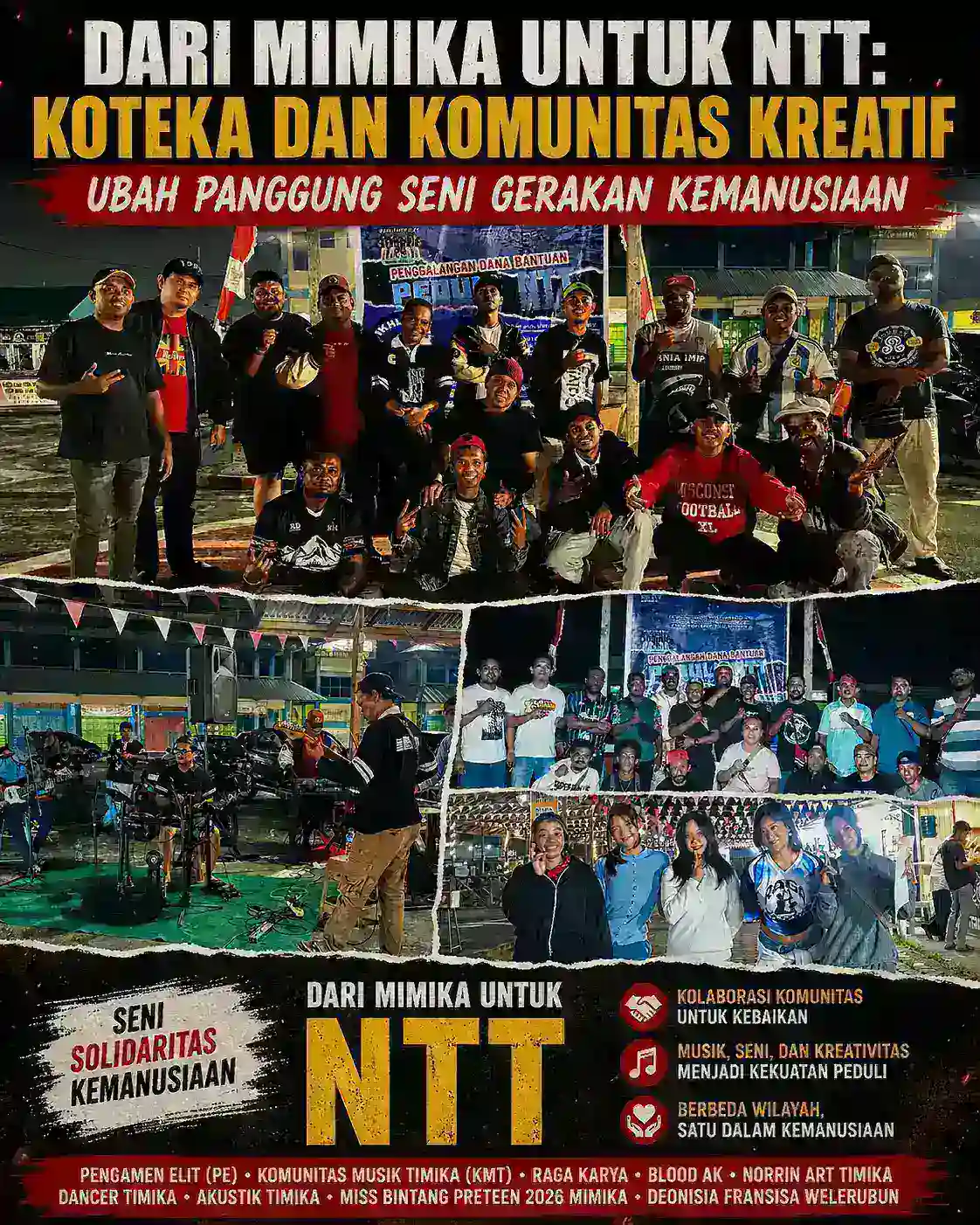 Dari Mimika untuk NTT: KOTEKA dan Komunitas Kreatif Ubah Panggung Seni Jadi Gerakan Kemanusiaan