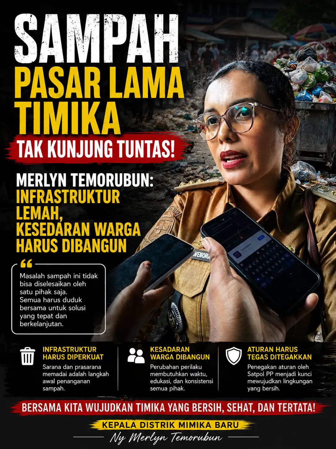 Sampah Pasar Lama Timika Tak Kunjung Tuntas, Merlyn Temorubun: Infrastruktur Lemah, Kesadaran Warga Harus Dibangun