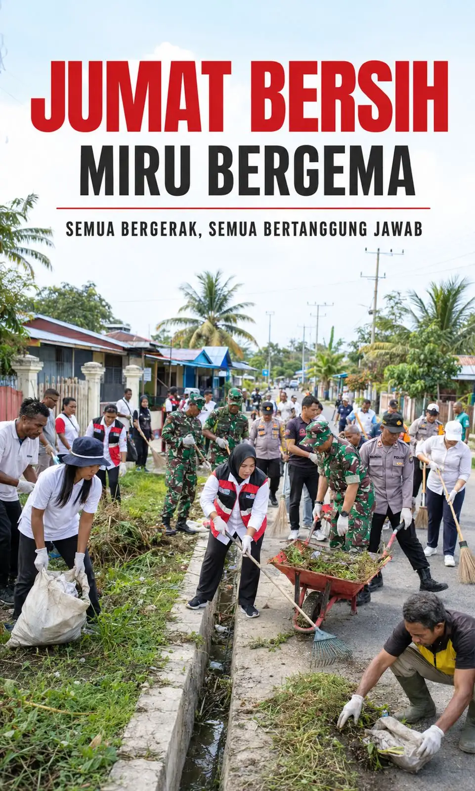 MIRU BERGEMA: Jumat Bersih Kembali Digaungkan, Distrik Mimika Baru Dorong Gerakan Kolektif Jaga Lingkungan