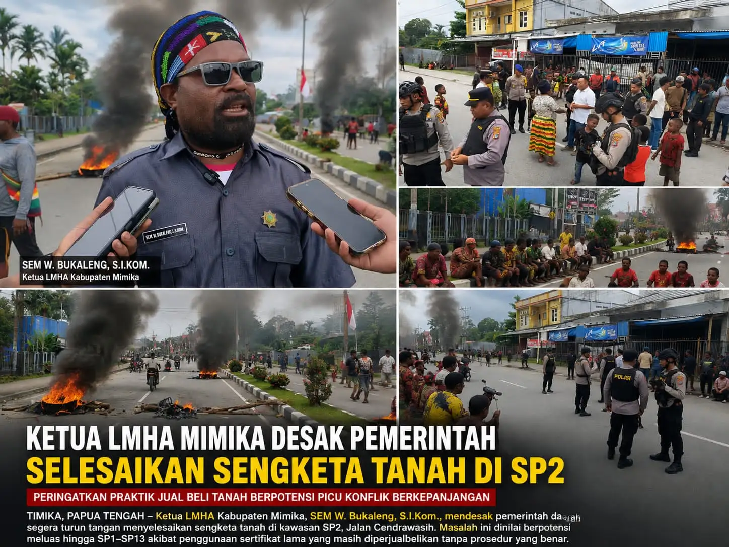 KETUA LEMBAGA MASYARAKAT HUKUM ADAT MIMIKA DESAK PEMERINTAH SELESAIKAN SENGKETA TANAH DI SP2