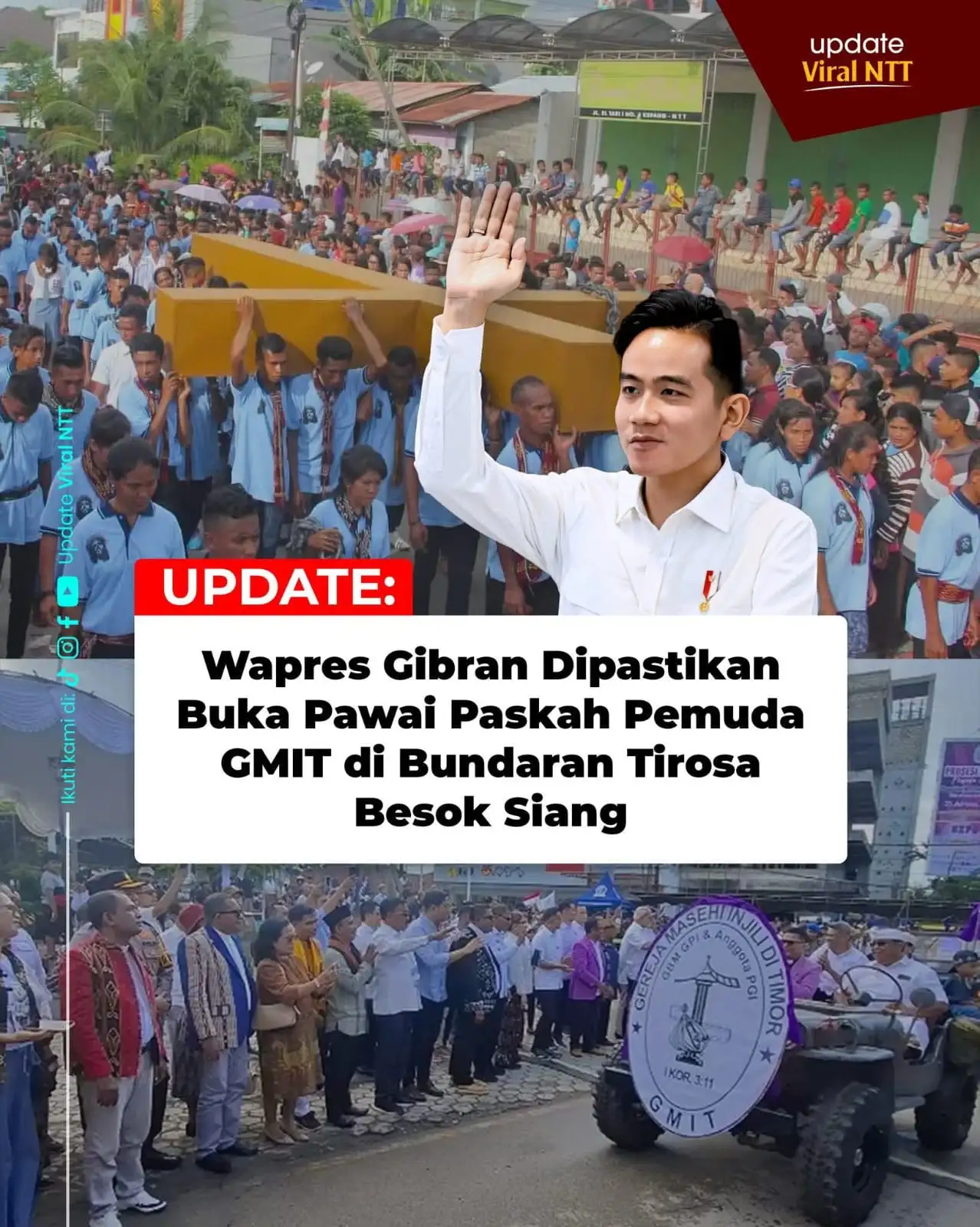 Wapres Gibran Dijadwalkan Hadiri Puncak Pawai Paskah Pemuda GMIT 2026 di Kupang