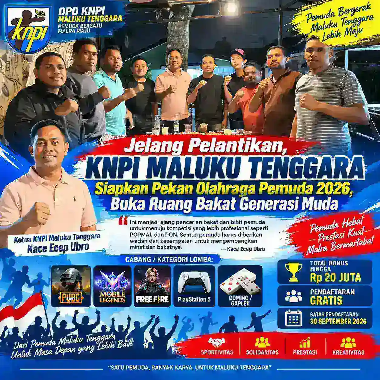 Jelang Pelantikan, KNPI Maluku Tenggara Siapkan Pekan Olahraga Pemuda 2026, Buka Ruang Bakat Generasi Muda