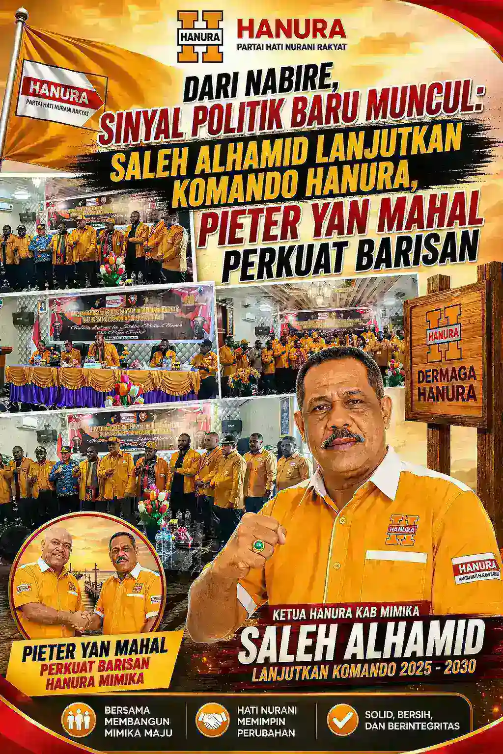 Dari Nabire,Sinyal Politik Baru Muncul: Saleh Alhamid Lanjutkan Komando Hanura, Pieter Yan Magal Perkuat Barisan.