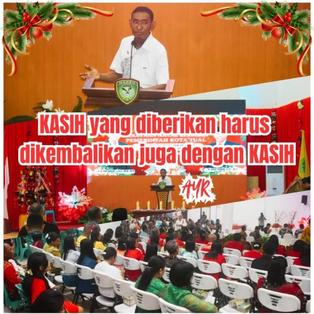 Hadiri Perayaan Natal Bersama Pemkot Tual, Walikota Yani Renuat Tekankan Momentum Natal Perkuat Kasih Dan Kepedulian Serta Toleransi Antar Umat Beragama.