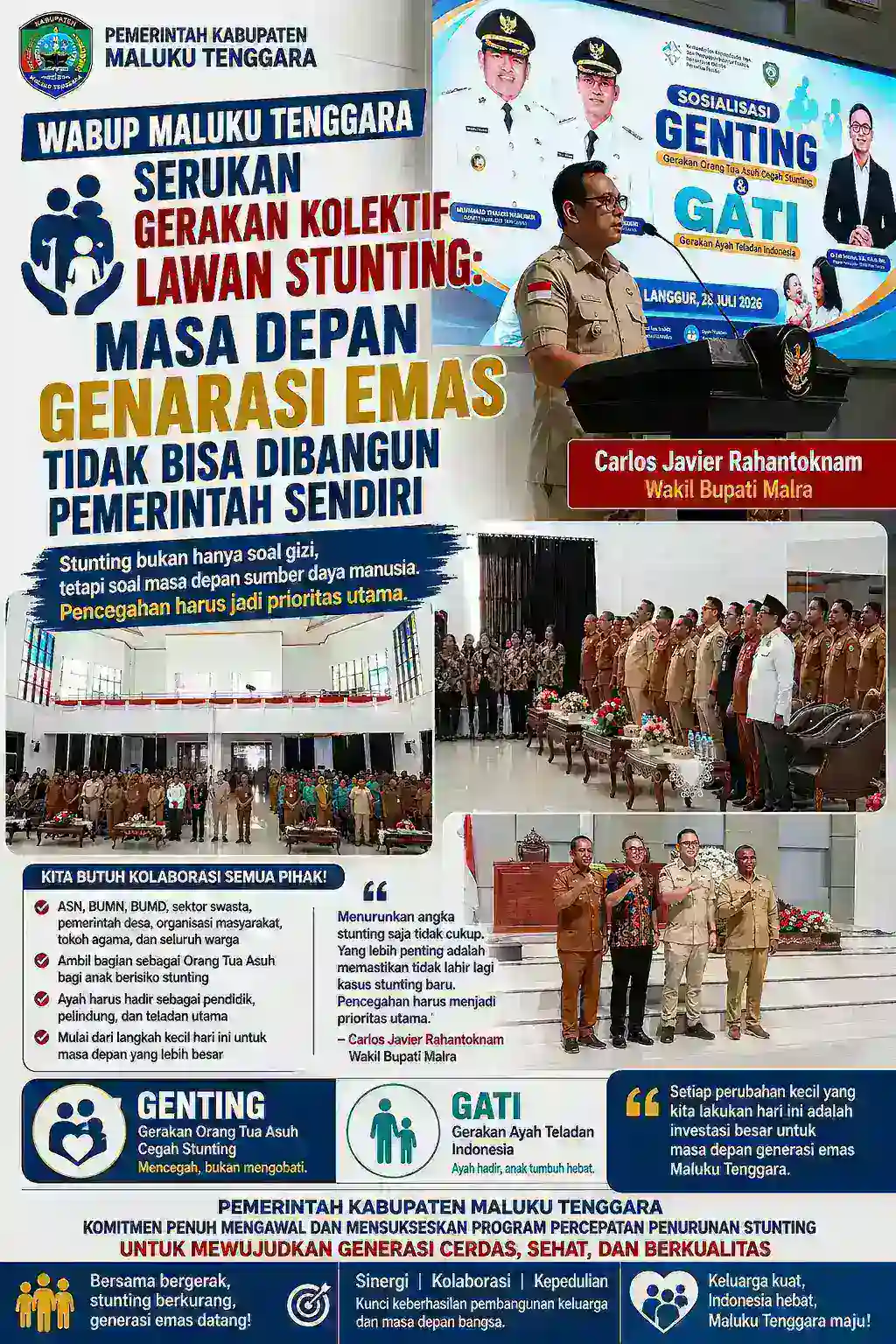 Wabup Maluku Tenggara Serukan Gerakan Kolektif Lawan Stunting: Masa Depan Generasi Emas Tidak Bisa Dibangun Pemerintah Sendiri