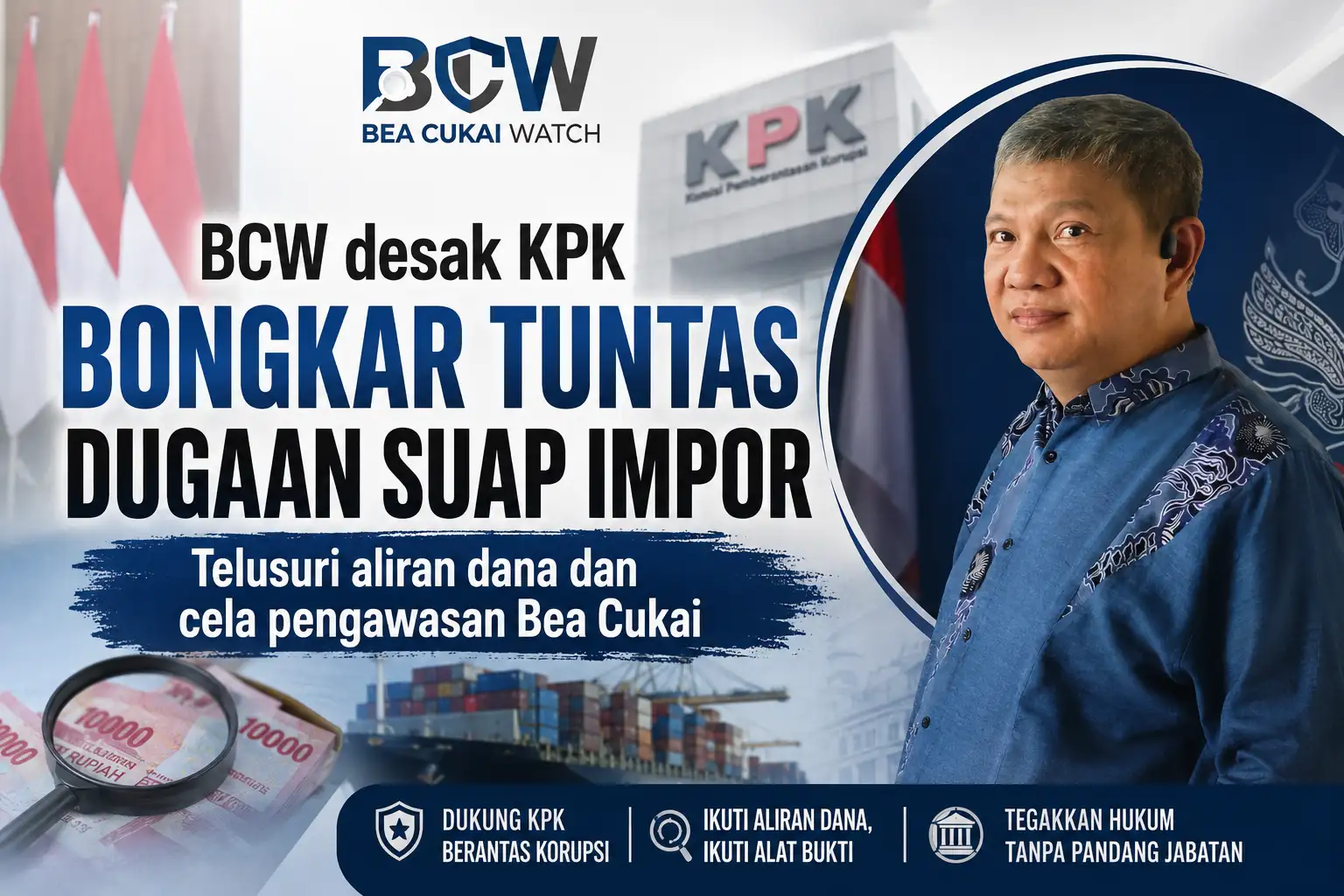 BCW Desak KPK Bongkar Tuntas Dugaan Suap Impor, Telusuri Aliran Dana dan Celah Pengawasan Bea Cukai
