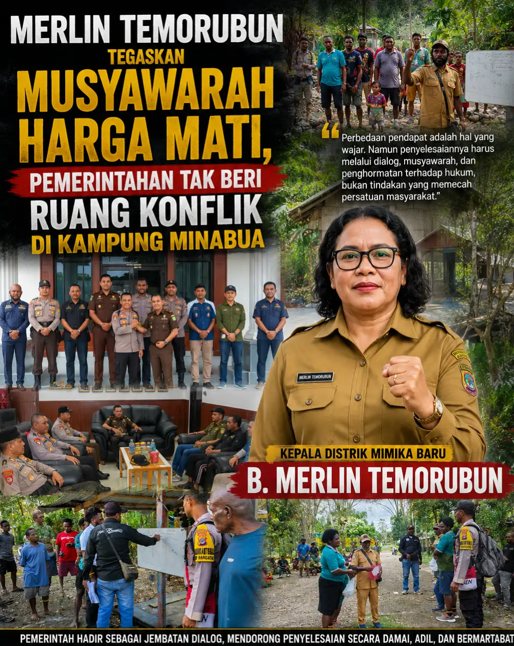 Merlin Temorubun Tegaskan Musyawarah Harga Mati, Pemerintah Tak Beri Ruang Konflik di Kampung Minabua