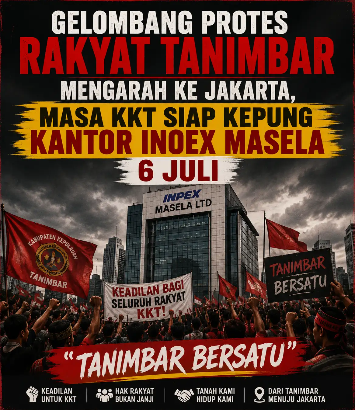 Gelombang Protes Rakyat Tanimbar Mengarah ke Jakarta, Massa KKT Siap Kepung Kantor Pusat Inpex Masela 6 Juli