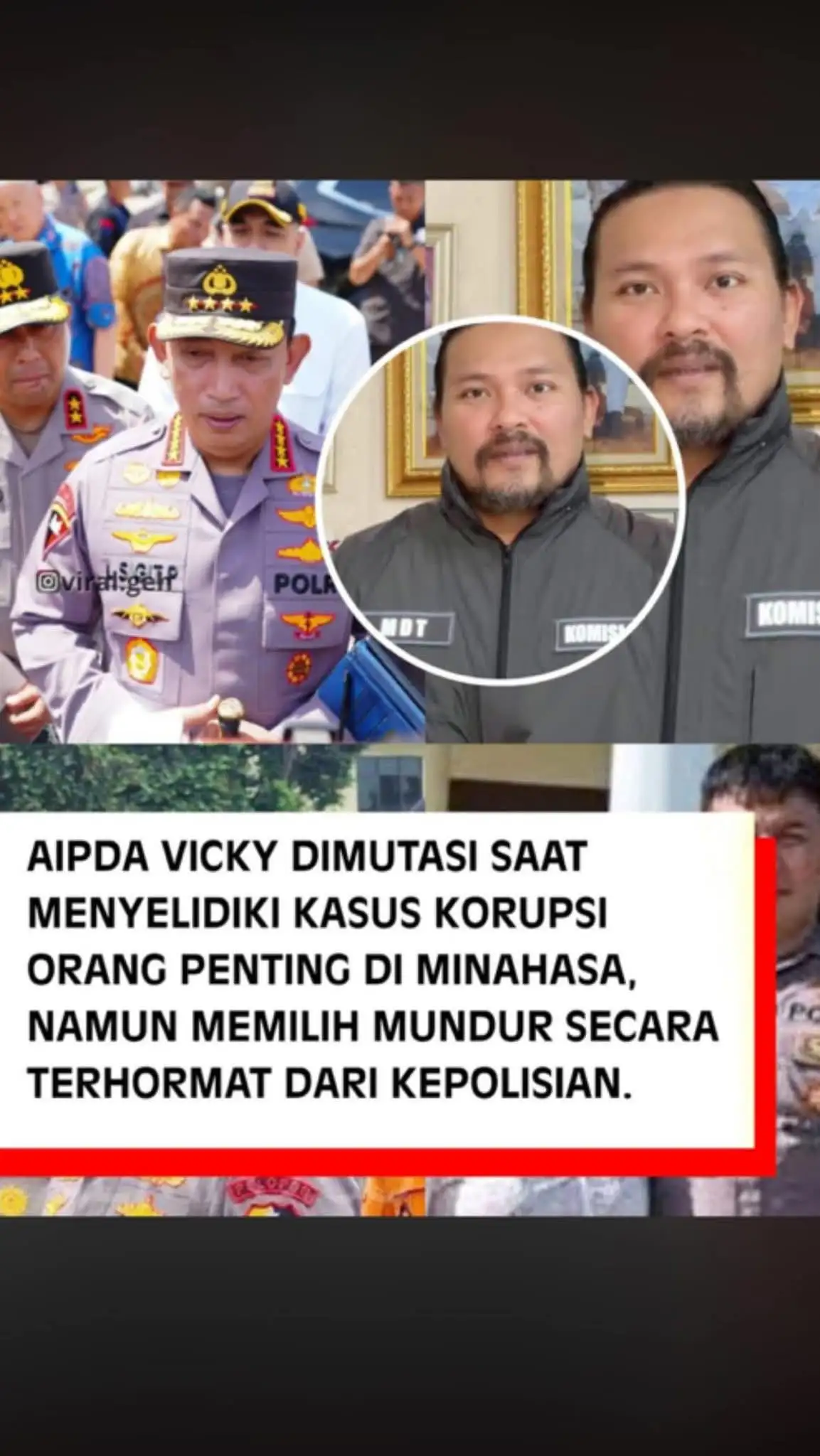 Di Tengah Penyidikan Korupsi, Aipda Vicky Dimutasi dan Mundur: Ada Apa di Balik Langkah Polri?