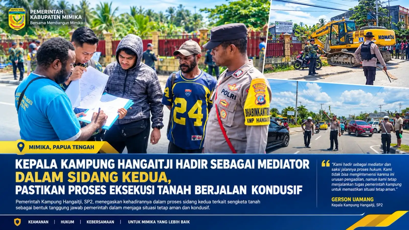 KEPALA KAMPUNG HANGAITJI HADIR SEBAGAI MEDIATOR DALAM SIDANG KEDUA, PASTIKAN PROSES EKSEKUSI TANAH BERJALAN KONDUSIF