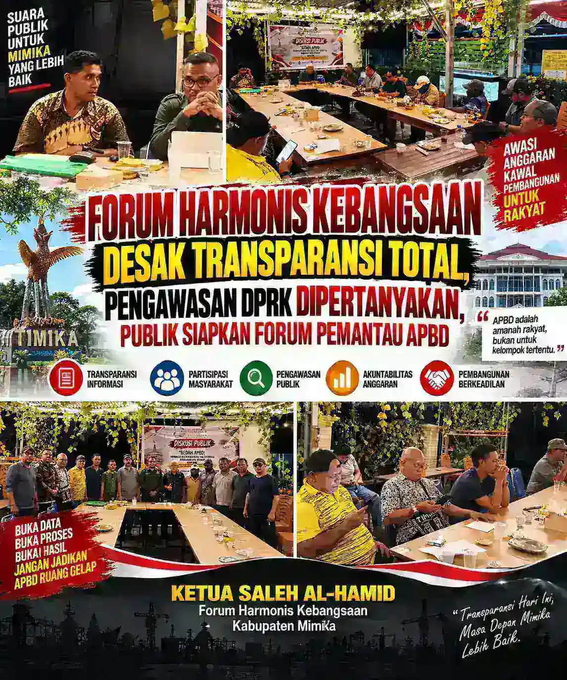 Forum Harmoni Kebangsaan Desak Transparansi Total, Pengawasan DPRK Dipertanyakan, Publik Siapkan Forum Pemantau APBD