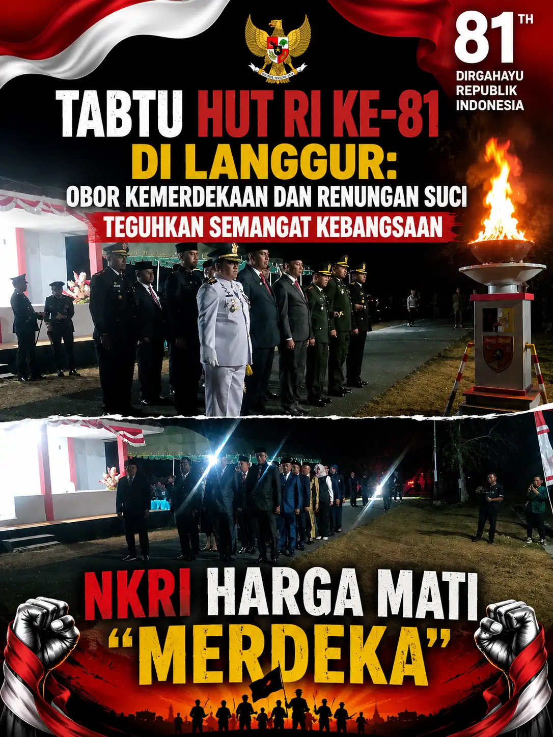 Tabtu HUT RI ke-81 di Langgur: Obor Kemerdekaan dan Renungan Suci Teguhkan Semangat Kebangsaan