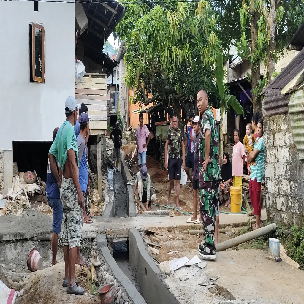 Dusun Batu Tagepe ‘Bebas Cemas’ Berkat Drainase TMMD Kodim 1504/Ambon