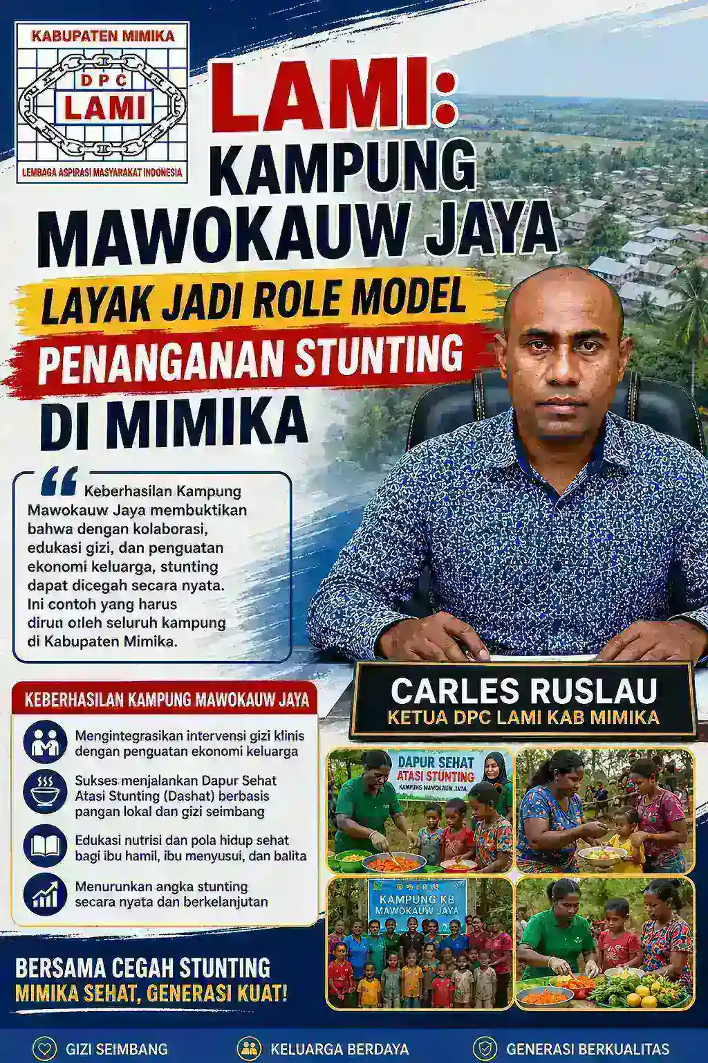 LAMI: Kampung Mawokauw Jaya Layak Jadi Role Model Penanganan Stunting di Mimika