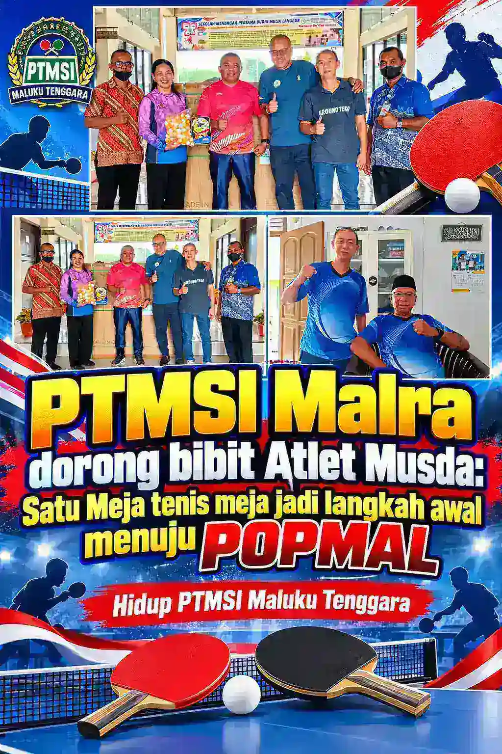 PTMSI MALRA DORONG BIBIT ATLET MUDA: SATU MEJA TENIS MEJA JADI LANGKAH AWAL MENUJU POPMAL