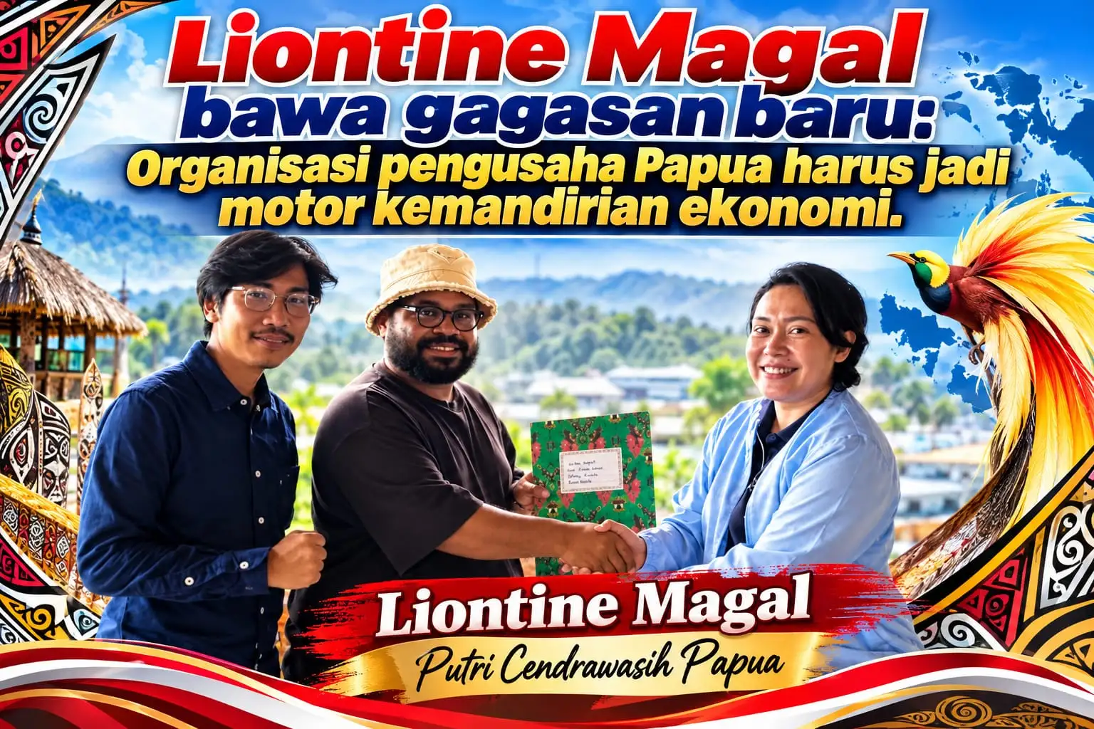 LIONTINE MAGAL BAWA GAGASAN BARU: ORGANISASI PENGUSAHA PAPUA HARUS JADI MOTOR KEMANDIRIAN EKONOMI.