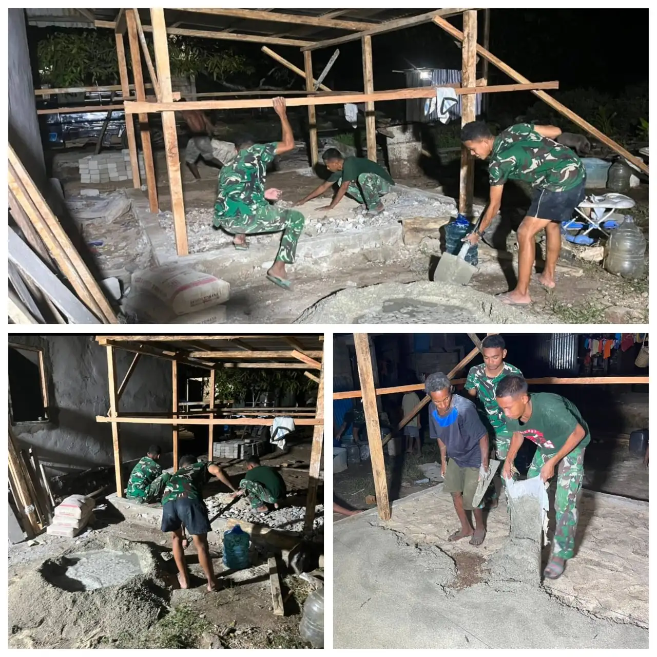 SATGAS TMMD KE-128 KODIM 1511/PULAU MOA MULAI BEKERJA SEJAK SUBUH, KEBUT PEMBANGUNAN MCK DAN REHAB RUMAH WARGA DI DESA MOAIN