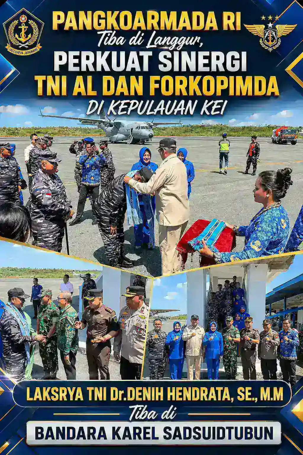 Pangkoarmada RI Tiba di Langgur, Perkuat Sinergi TNI AL dan Forkopimda di Kepulauan Kei