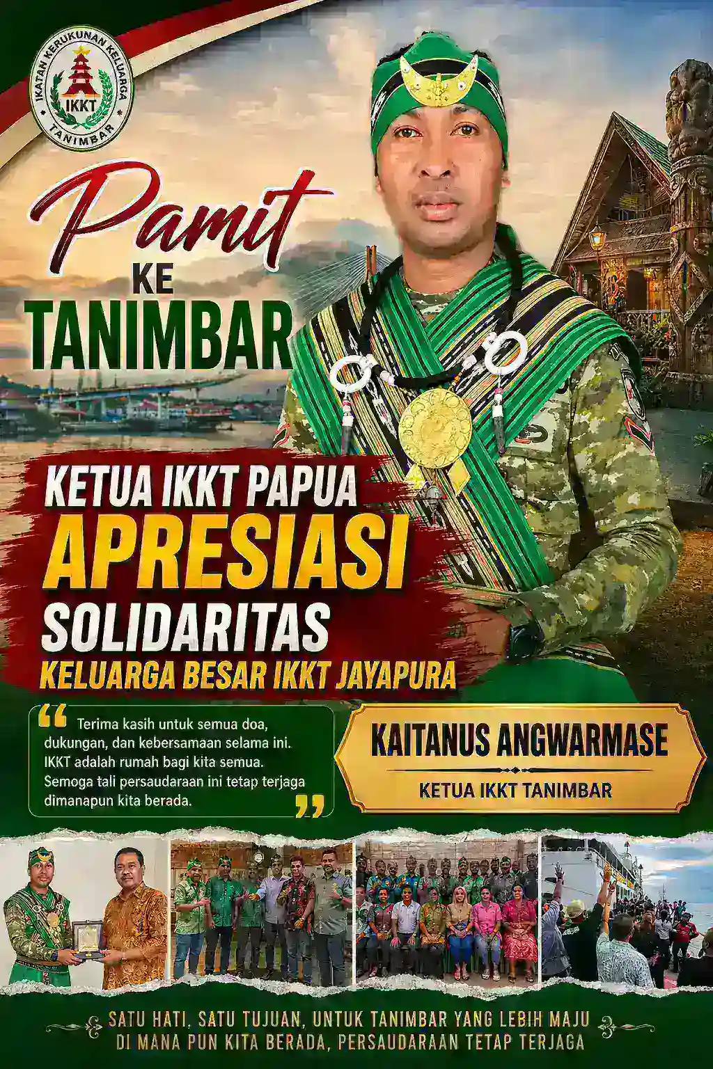 Pamit ke Tanimbar, Ketua IKKT Papua Apresiasi Solidaritas Keluarga Besar IKKT Jayapura