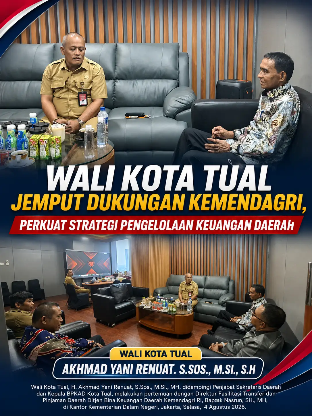 Wali Kota Tual Jemput Dukungan Kemendagri, Perkuat Strategi Pengelolaan Keuangan Daerah
